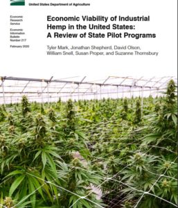 Cover of the USDA report on economic viability of hemp